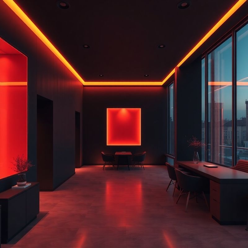 Interior editorial al biroului Studio Ionescu în tonuri de coral și antracit